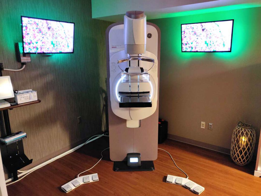 A digital mammography machine in the women's section of the hospital