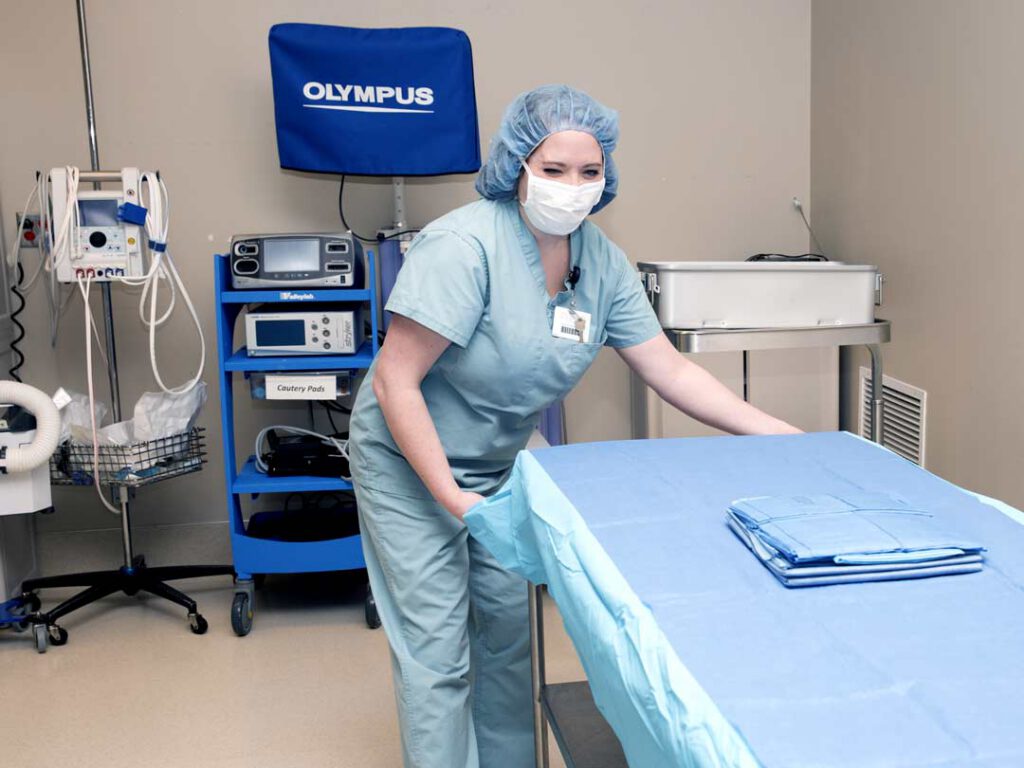 A surgery room being prepared