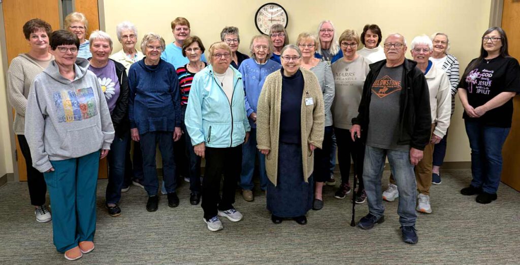 Volunteers pose for a photo at the hospital