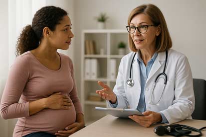 Prenatal Health Discussion with a doctor